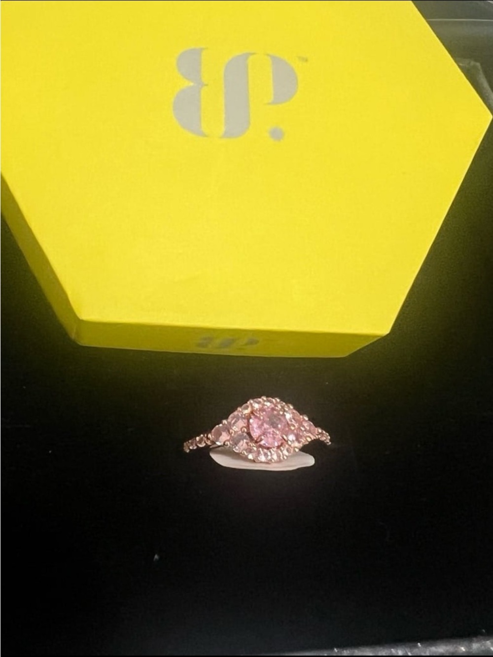She’s all seeing RBP 7709 size 8 rose quartz zirconia and lab opal Rosegold ring